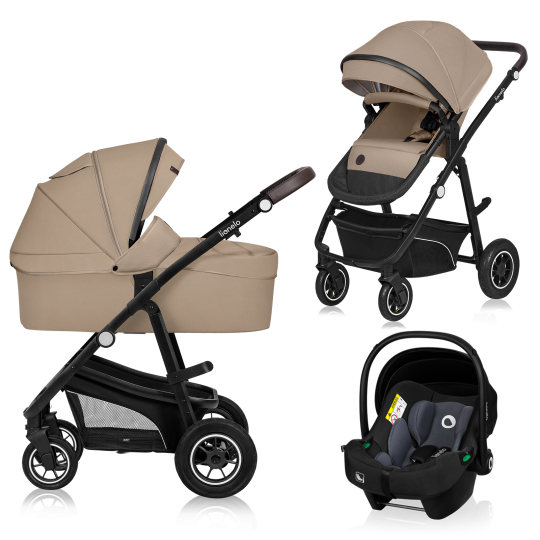 Lionelo Bianka 3in1 Beige Sand — Passeggino multifunzione