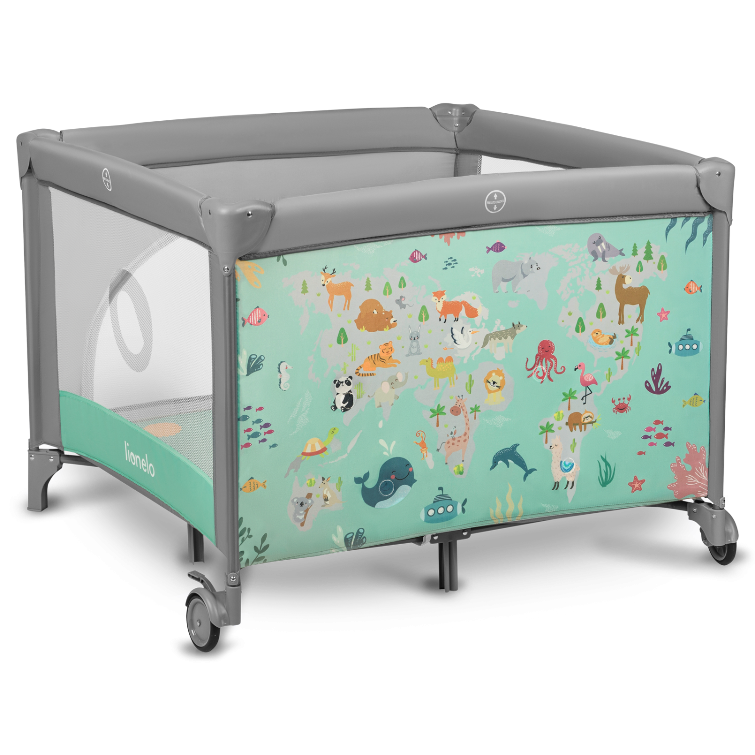 Lionelo Mille Grey Green — Box per bambini