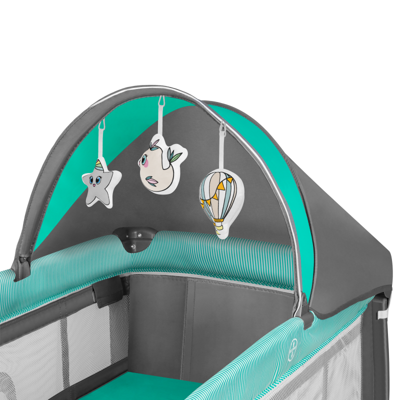 Lionelo Sven Plus Turquoise/Grey — Lettino 2in1