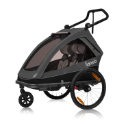 Lionelo Cama Grey Graphite — rimorchio per bicicletta con funzione passeggino