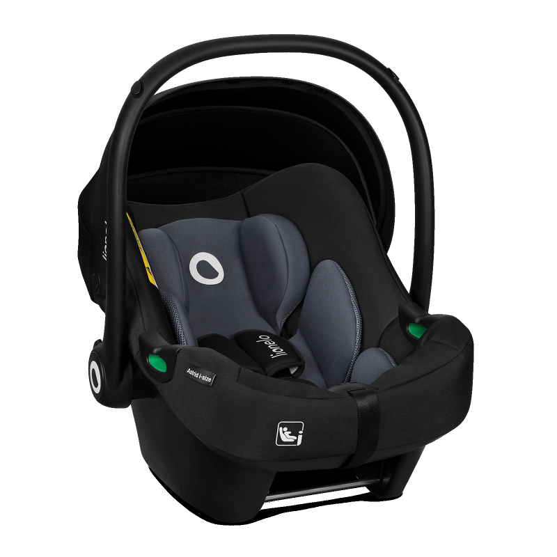 lionelo Astrid i-Size Set Black Grey — Seggiolino auto con base ISOFIX