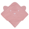 lionelo Muslin Hooded Towel Pink Baby — Asciugamano con cappuccio