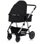 lionelo Amber 2in1 Black Silver — Passeggino multifunzionale