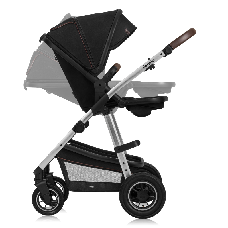 lionelo Amber 2in1 Black Silver — Passeggino multifunzionale