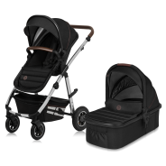 lionelo Amber 2in1 Black Silver — Passeggino multifunzionale