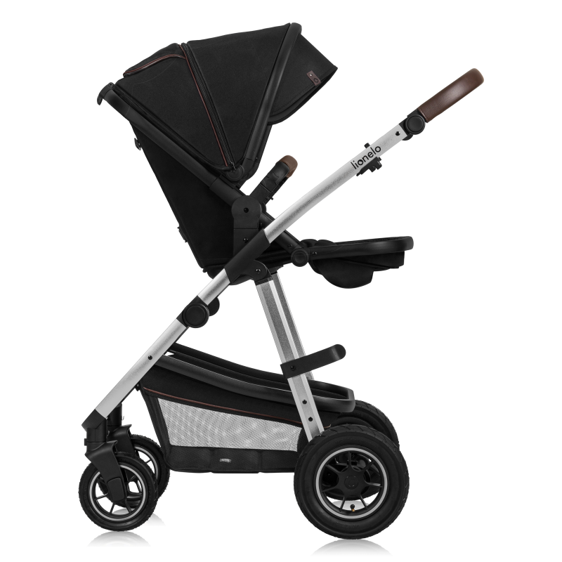 lionelo Amber 2in1 Black Silver — Passeggino multifunzionale