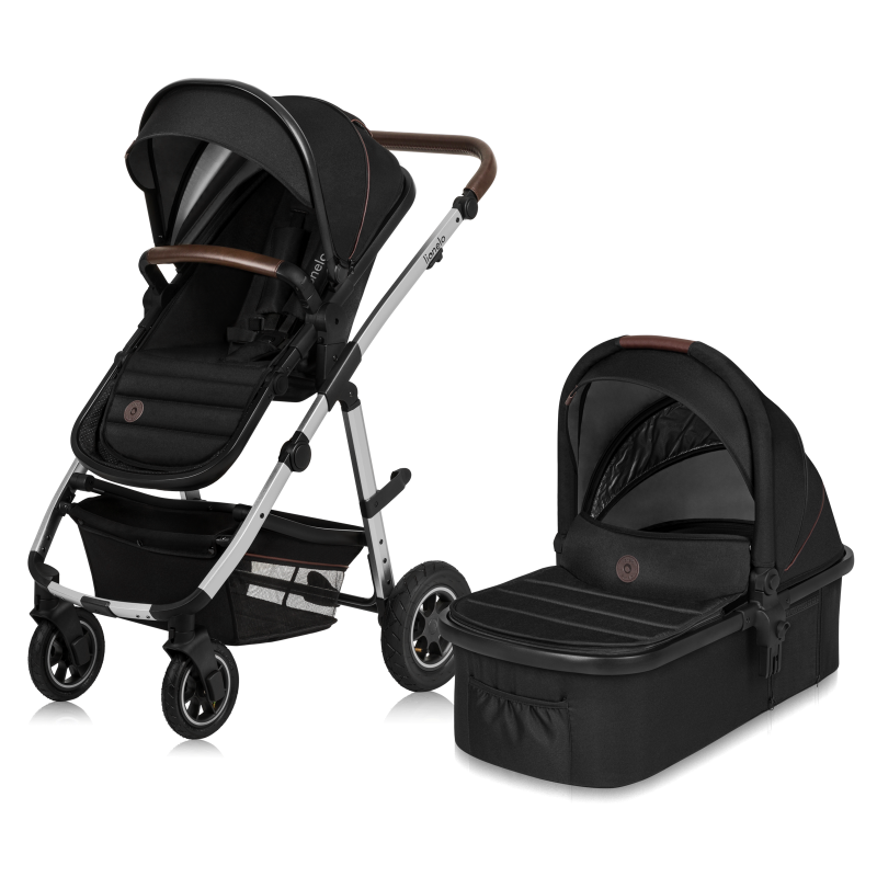 lionelo Amber 2in1 Black Silver — Passeggino multifunzionale