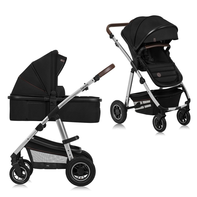 lionelo Amber 2in1 Black Silver — Passeggino multifunzionale