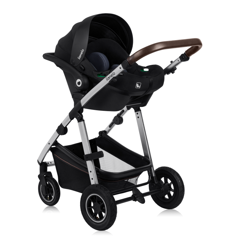 lionelo Amber 3in1 Black Silver — Passeggino multifunzionale