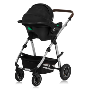 lionelo Amber 3in1 Black Silver — Passeggino multifunzionale