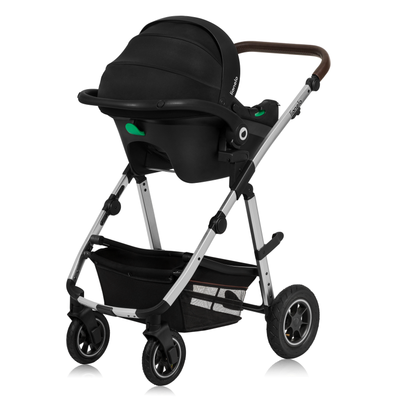 lionelo Amber 3in1 Black Silver — Passeggino multifunzionale