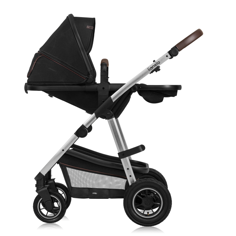 lionelo Amber 3in1 Black Silver — Passeggino multifunzionale