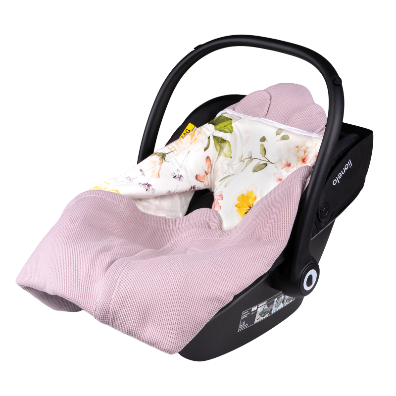 Lionelo Travel Swaddle Blanket Pink Flower — Copertina swaddle per seggiolino auto