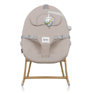 Lionelo Dalia Set Grey Stone Natural — Seggiolone pappa e Sdraietta a dondolo per bambini