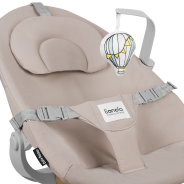 Lionelo Dalia Set Grey Stone Natural — Seggiolone pappa e Sdraietta a dondolo per bambini