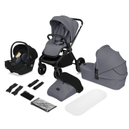 Lionelo Mika Plus 3 in 1 Grey Stone — Passeggino multifunzionale