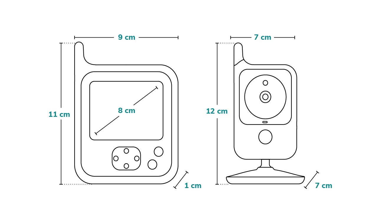 Lionelo Babyline 7.1 - dimensioni - baby monitor