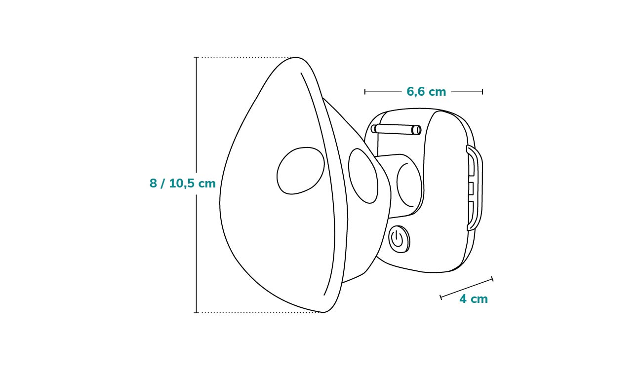 Lionelo Nebi Air Mask - dimensioni - nebulizzatore