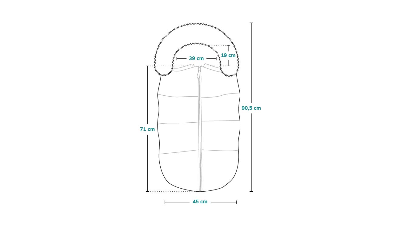 Lionelo Frode Black Carbon - dimensioni - sacco a pelo per passeggino