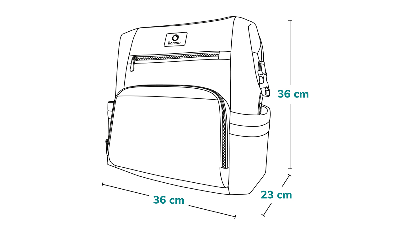 Lionelo Cube Lovin’ — dimensioni - zaino per passeggino